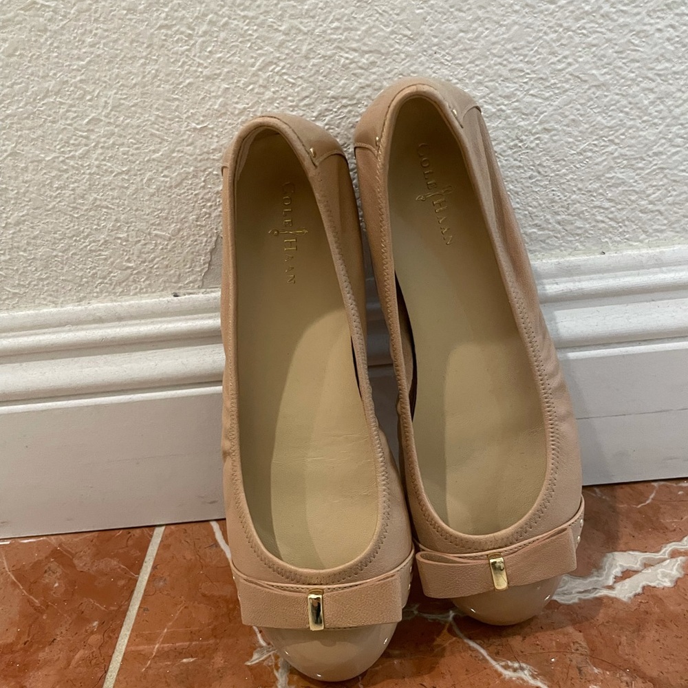 Cole Haan Nike Air Tan Monica Bow Flats